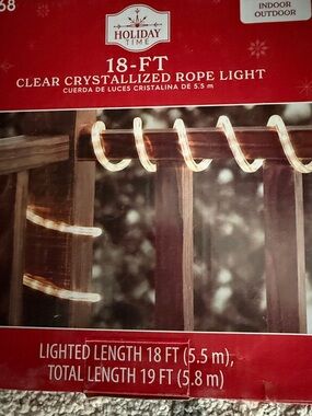 Set/2 Holiday Time Clear Crystallized Rope Light - Warm White